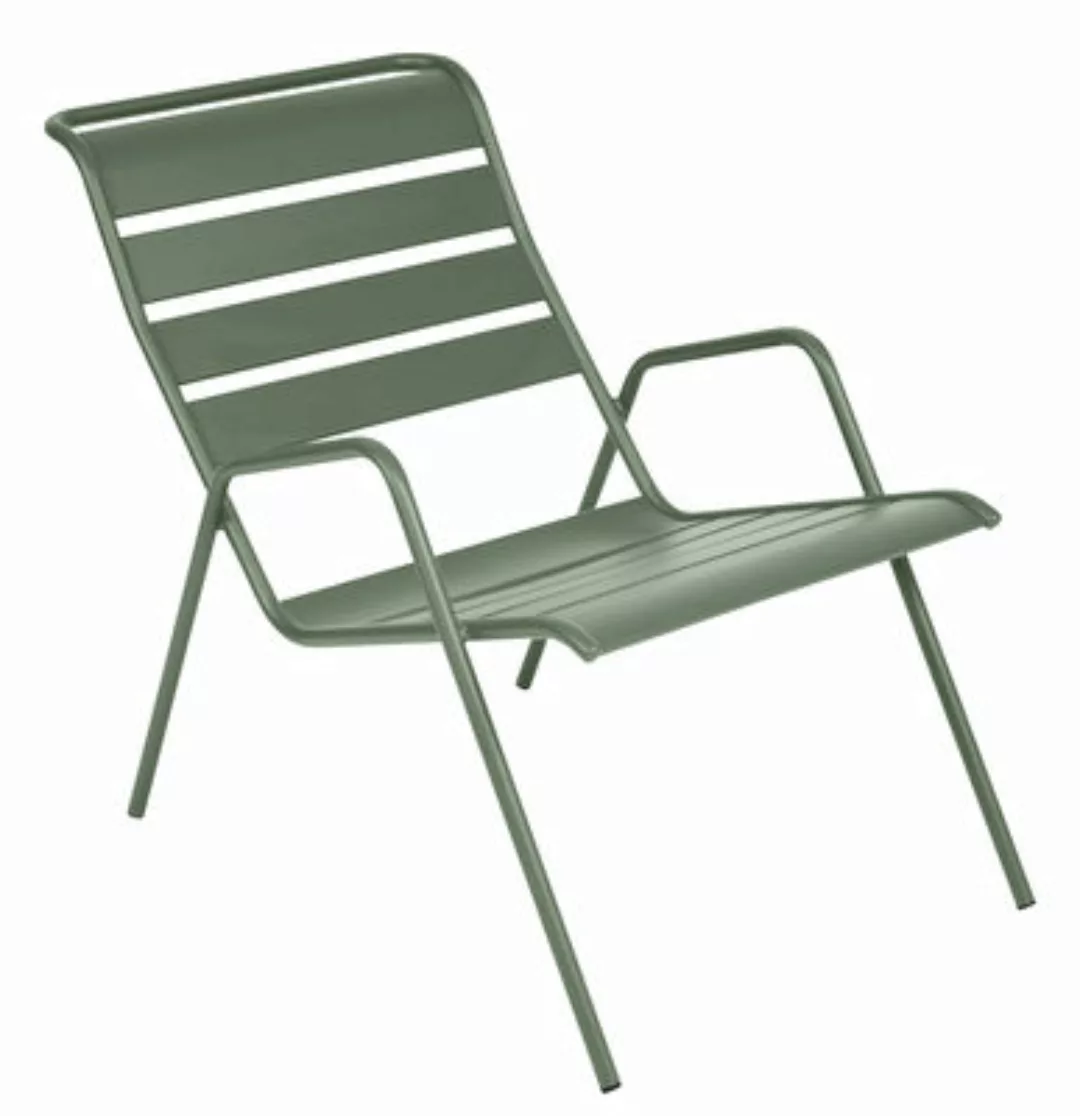 Lounge Sessel Monceau metall grün / stapelbar - Fermob - Grün günstig online kaufen
