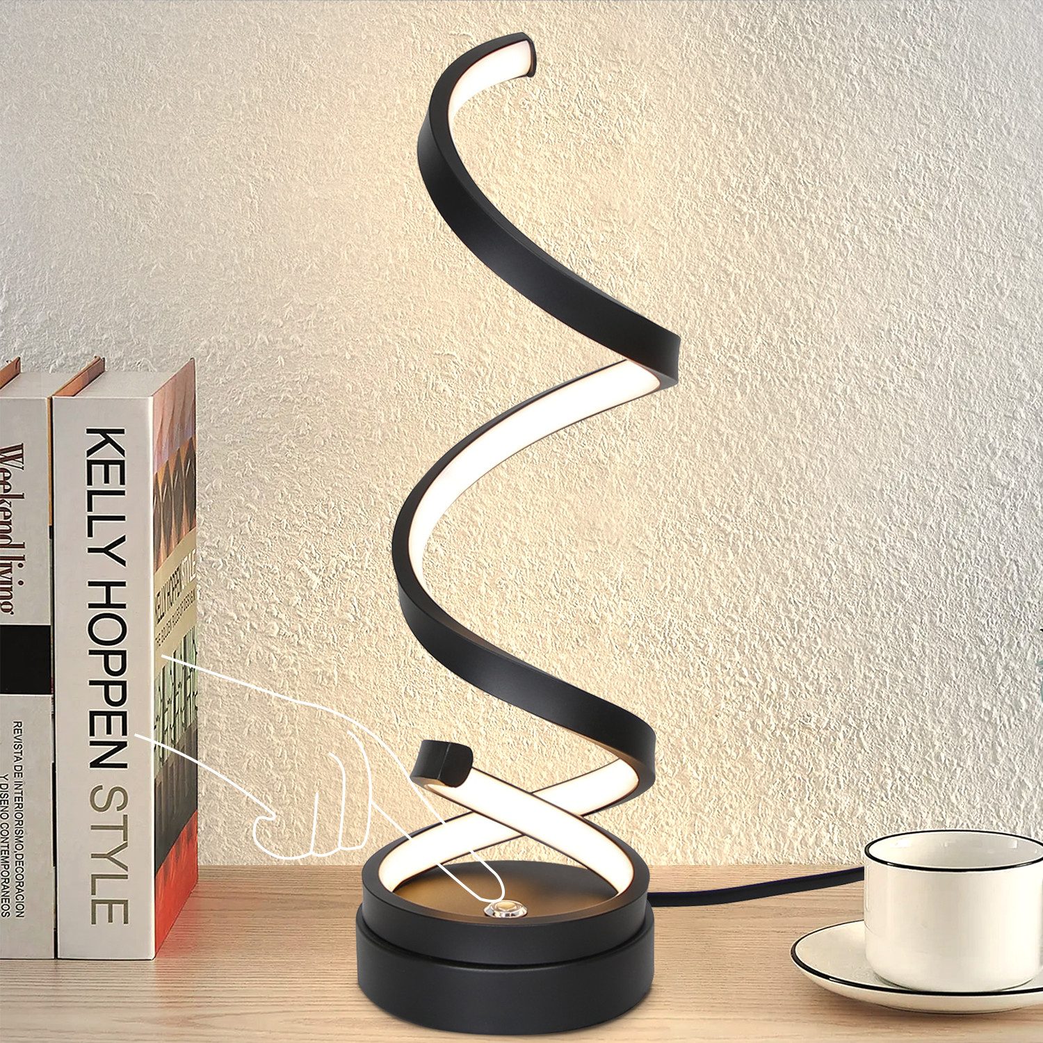 Nettlife LED Tischleuchte Tischlampe Schwarz Nachttischlampe günstig online kaufen