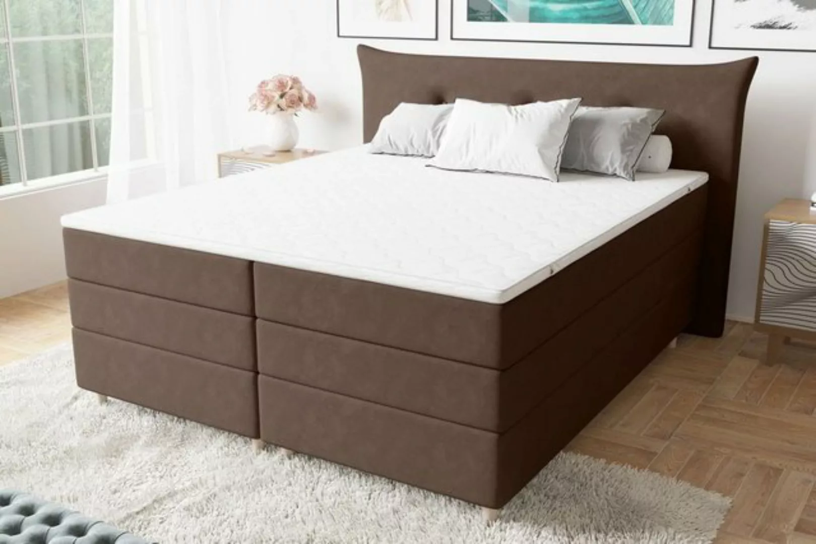 Stylefy Boxspringbett Zeus (Schlafzimmerbett, Bett), Knopfheftung günstig online kaufen