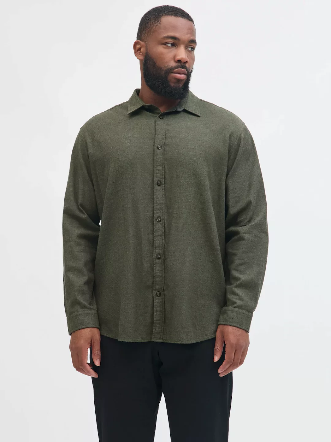 Jack & Jones PlusSize Langarmhemd "JJECLASSIC MELANGE SHIRT L/S SN PLS" günstig online kaufen
