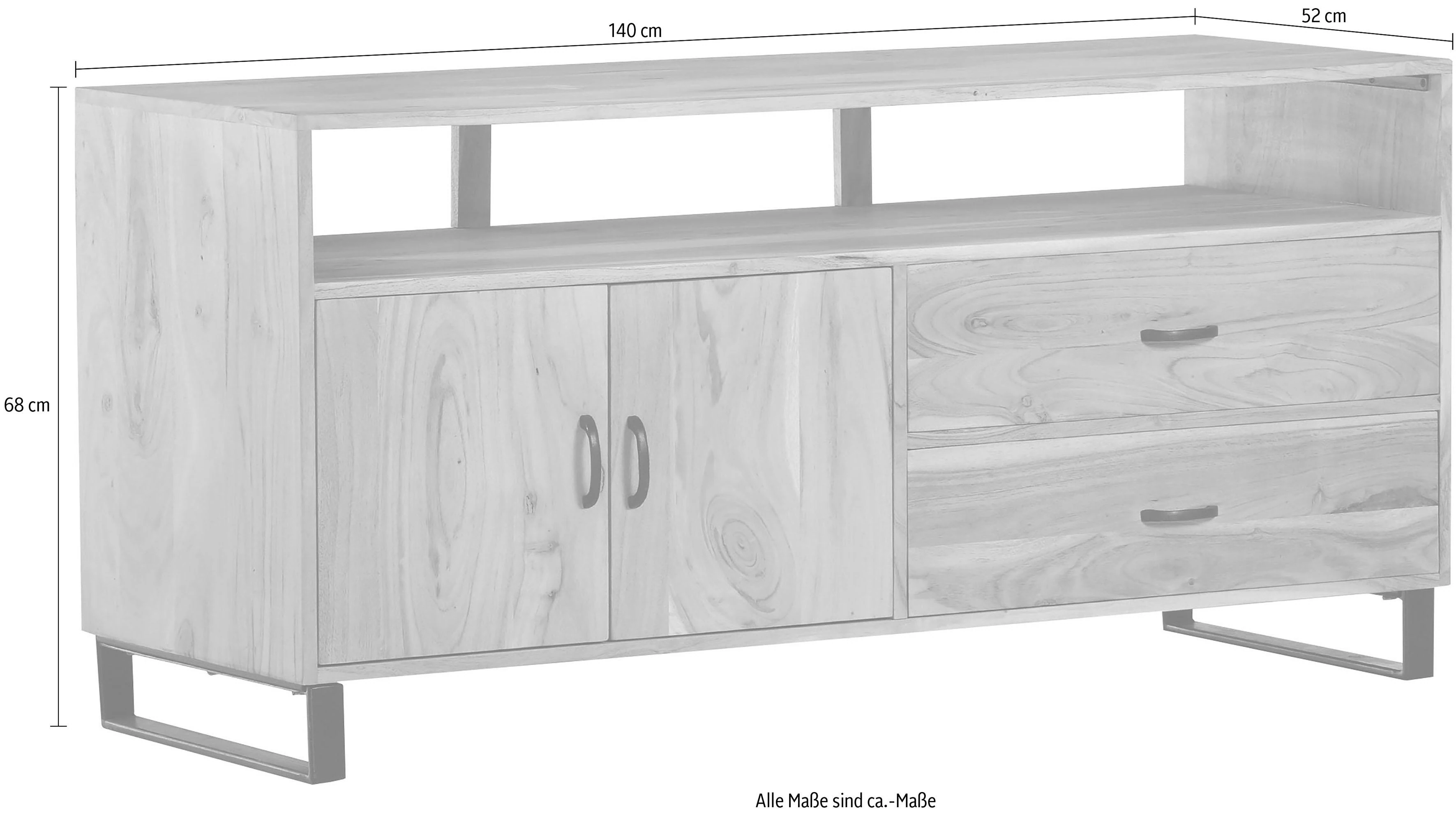 Gutmann Factory Sideboard "Georgia", Kommode aus massivem Akazienholz, Brei günstig online kaufen