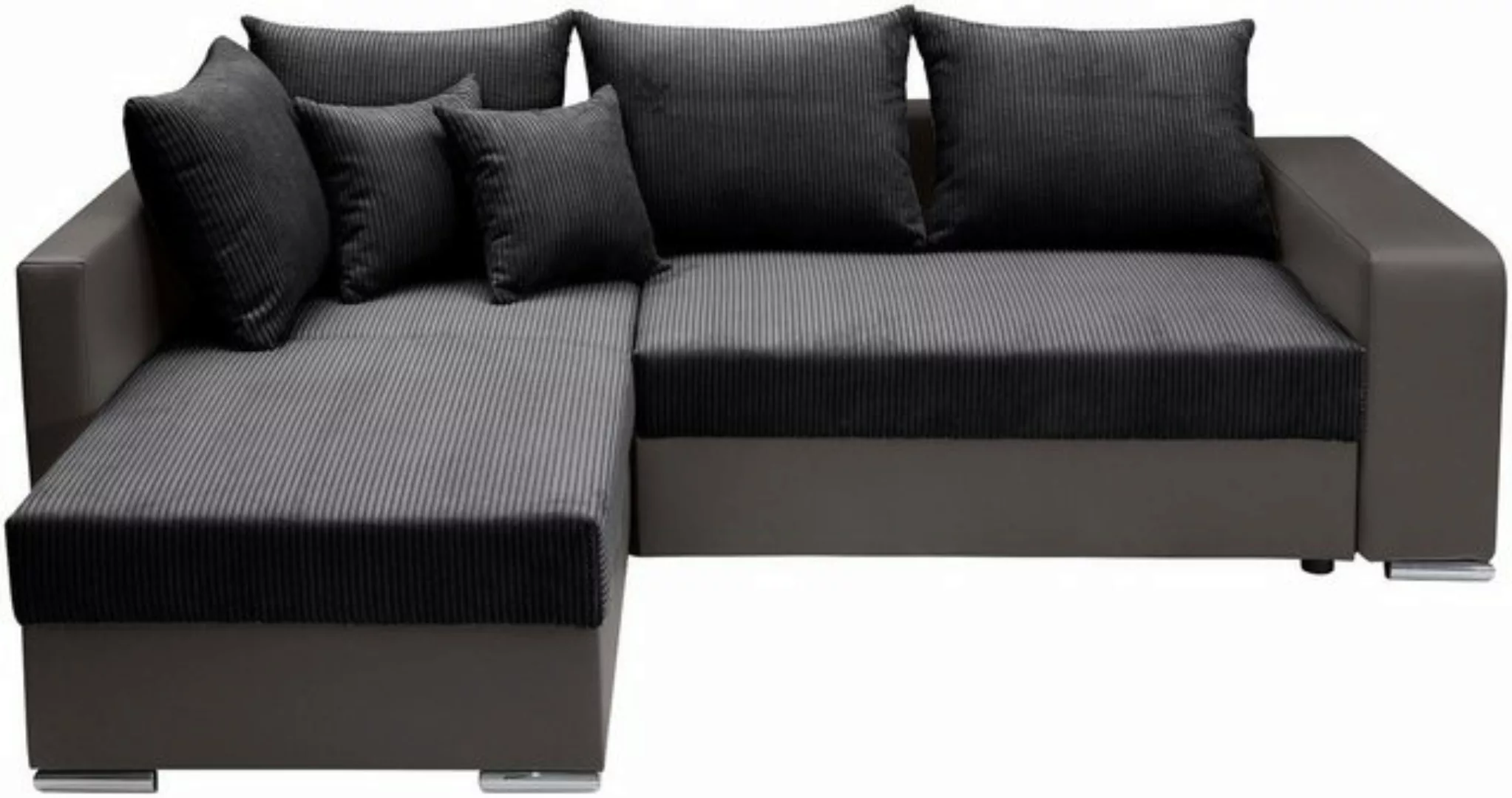 COLLECTION AB Ecksofa "L-Form", Regalarmlehne mit LED RGB Beleuchtung,Bettf günstig online kaufen