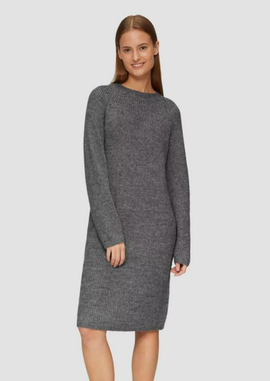 s.Oliver Shirtkleid Midi-Strickkleid (1-tlg) lange Raglan-Ärmel, Strick, Ru günstig online kaufen