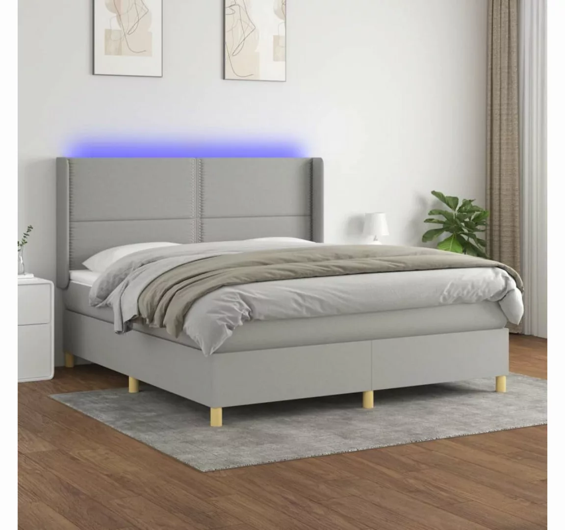 vidaXL Boxspringbett Bett Boxspringbett mit Matratze und LED Stoff (180 x 2 günstig online kaufen