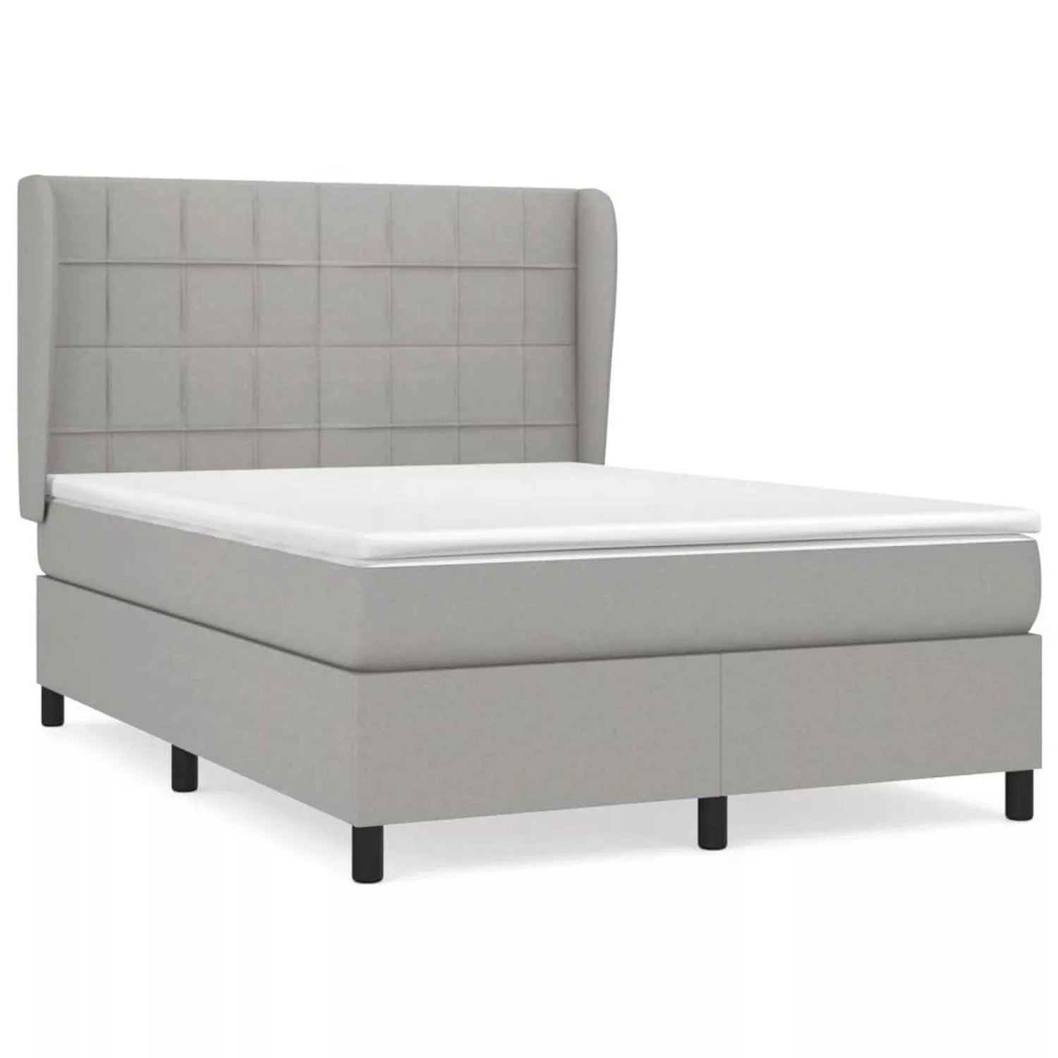 vidaXL Boxspringbett mit Matratze Hellgrau 140x190 cm Stoff1394820 günstig online kaufen