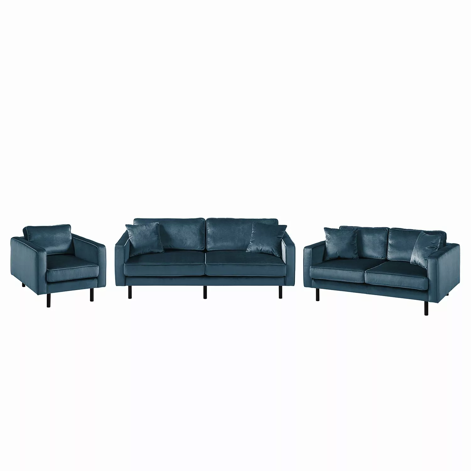 home24 Eva Padberg Collection Ecksofa Edina Meeresgrün Samt 240x81x164 cm günstig online kaufen