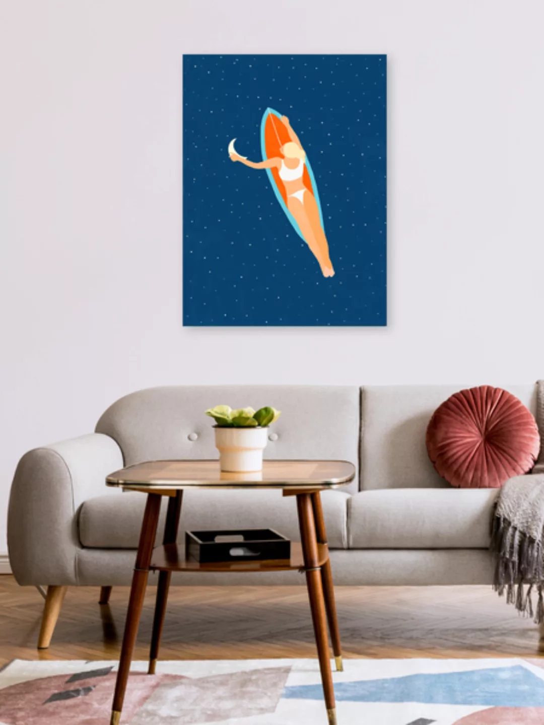 Poster / Leinwandbild - Moon Surfing günstig online kaufen
