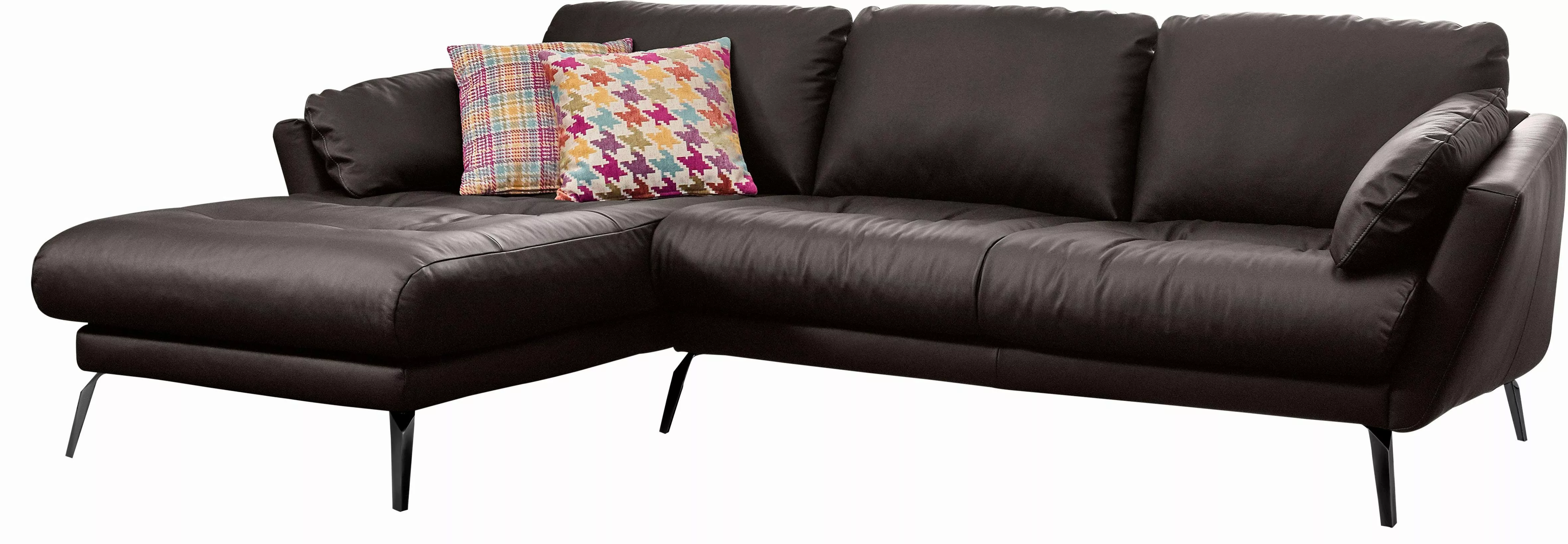 W.SCHILLIG Ecksofa softy, mit dekorativer Heftung im Sitz, Füße schwarz pul günstig online kaufen