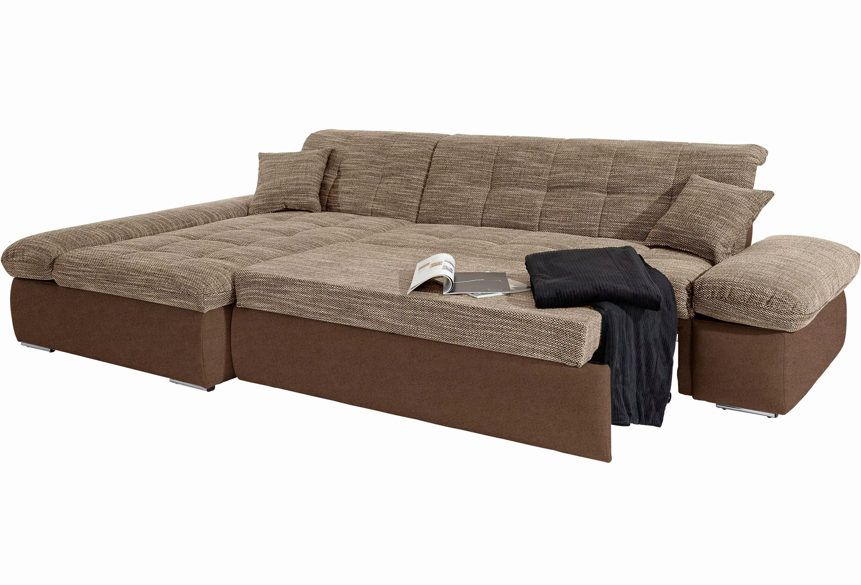 DOMO collection Ecksofa "NMoric incl. Zierkissen B/T/H: 273/216/80 cm L-For günstig online kaufen