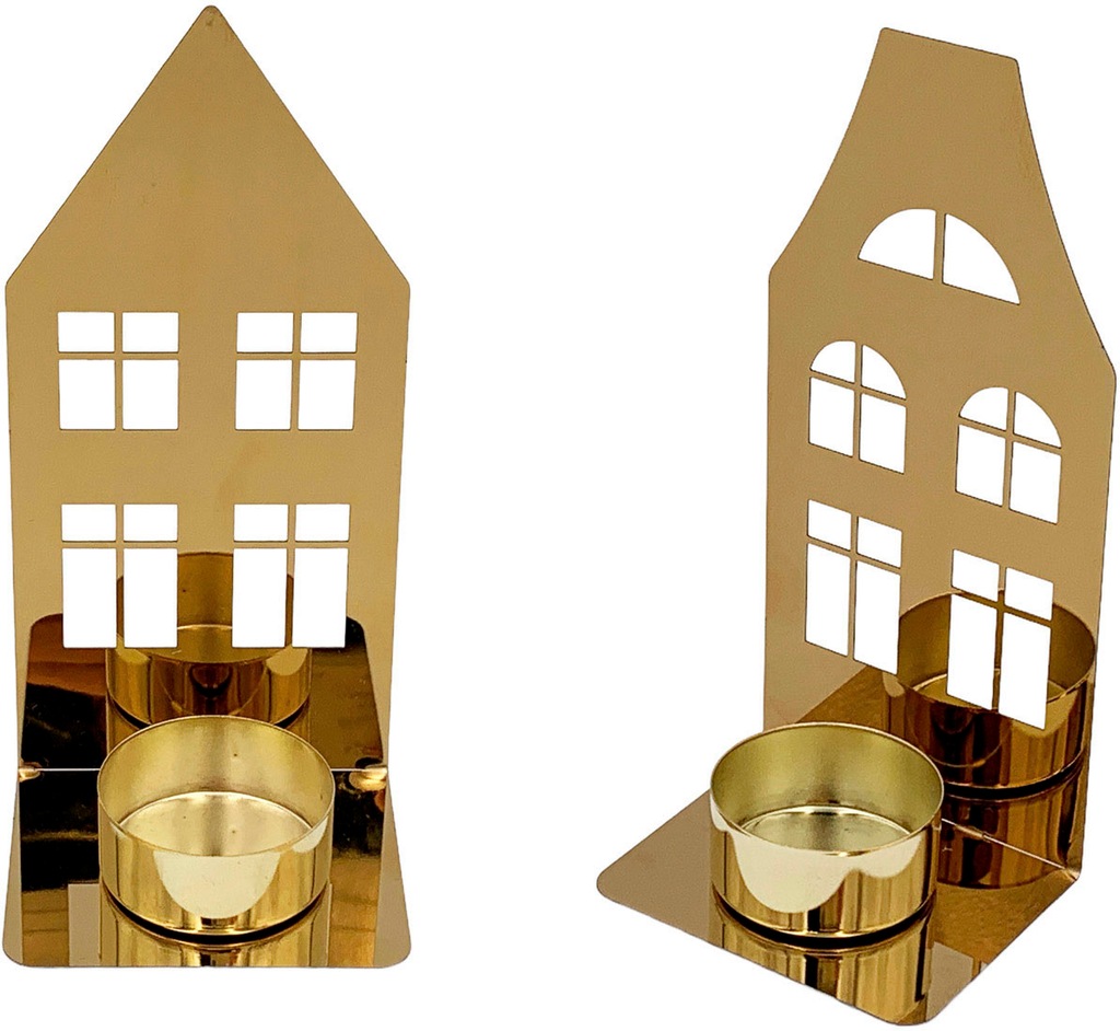 Leonique Kerzenhalter "Haus Ciatta", (Set, 2 St., 1x mit Spitzdach und 1x m günstig online kaufen