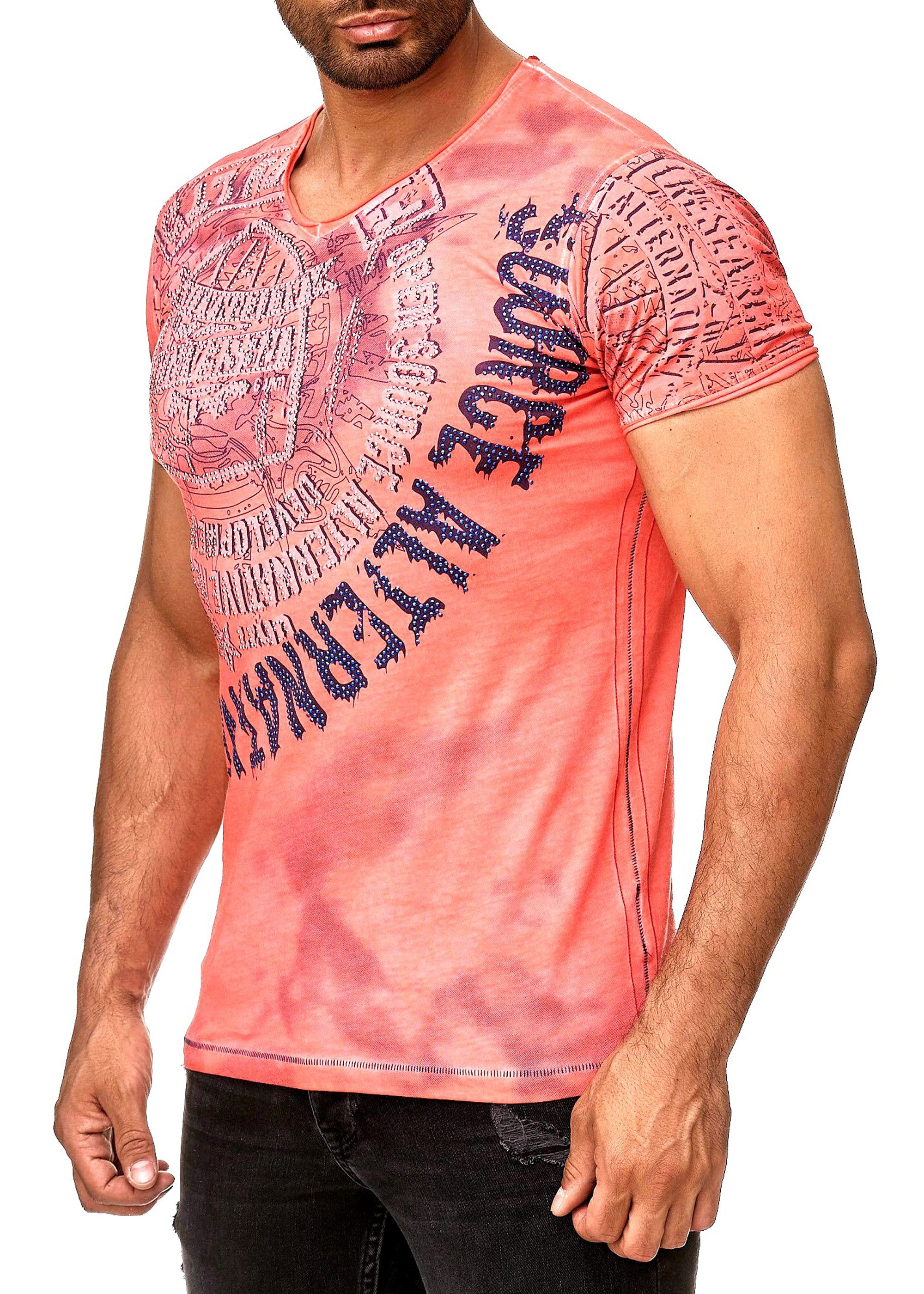 R-NEAL T-Shirt T-Shirt Washed Streetwear Printed günstig online kaufen