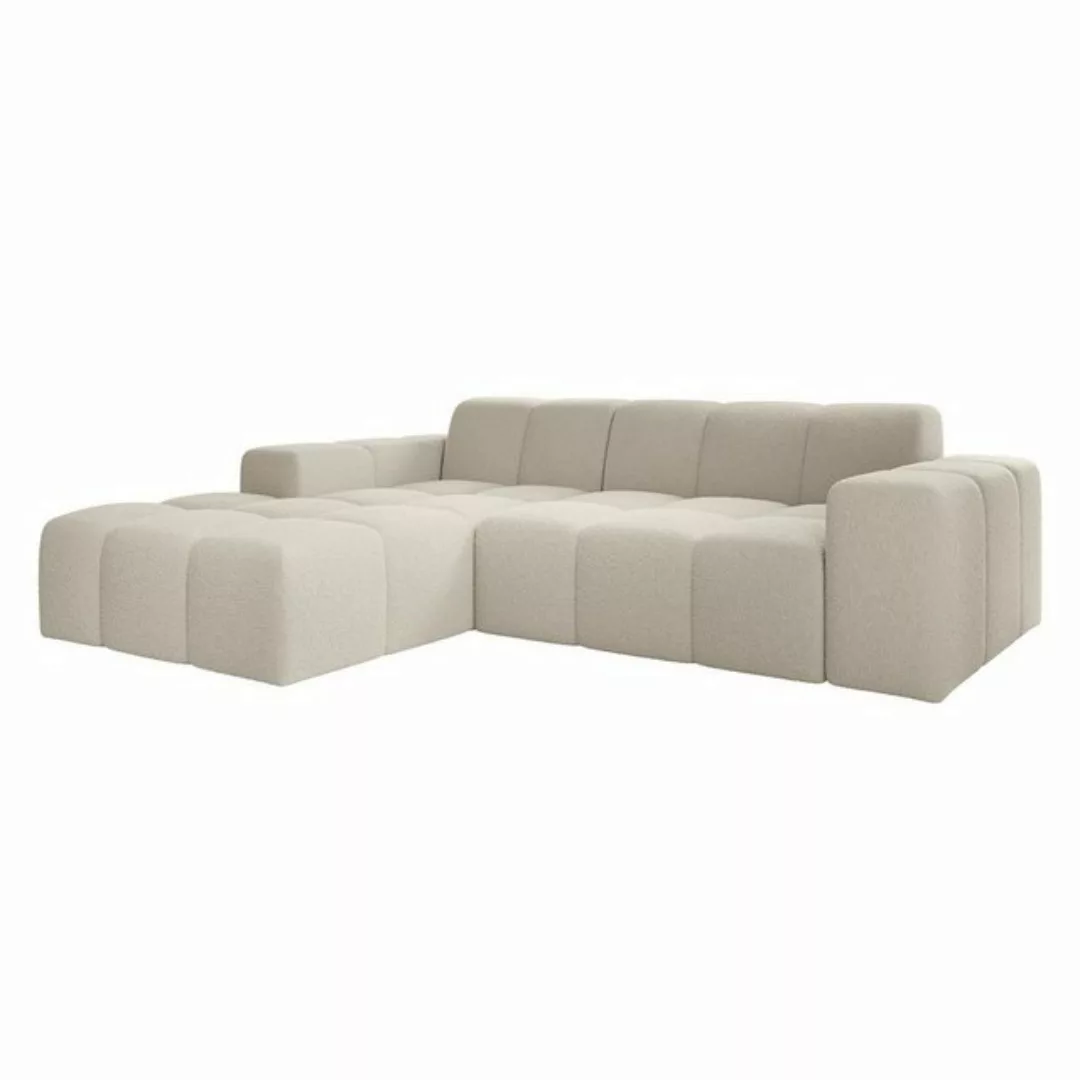 Juskys Ecksofa Merano, Bouclé-Gewebe, L-Form mit Ottomane, bequeme und brei günstig online kaufen