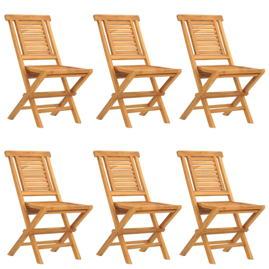 Vidaxl Gartenstühle 6 Stk. Klappbar 47x63x90 Cm Massivholz Teak günstig online kaufen
