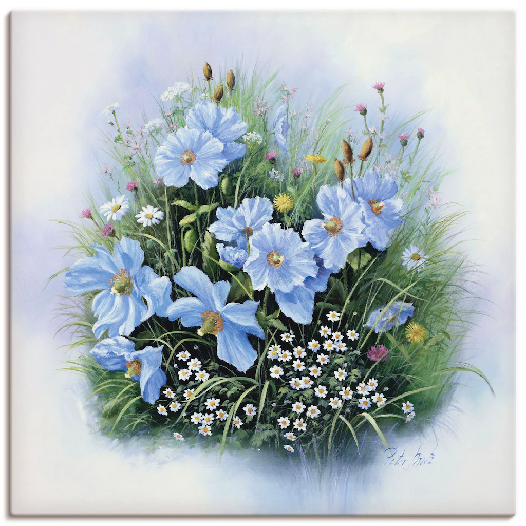 Artland Leinwandbild "Blaue Blumen", Blumen, (1 St.), auf Keilrahmen gespan günstig online kaufen