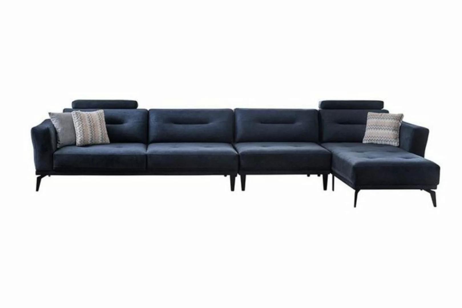 JVmoebel Ecksofa Massive Wohnzimmer L-Form Dunkelblau Ecksofa Modern Luxus, günstig online kaufen