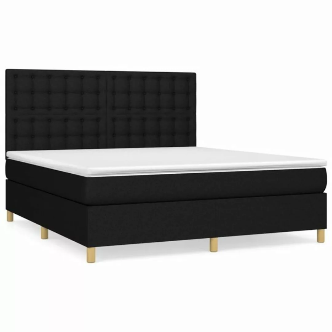 vidaXL Bettgestell Boxspringbett mit Matratze Schwarz 160x200 cm Stoff Bett günstig online kaufen