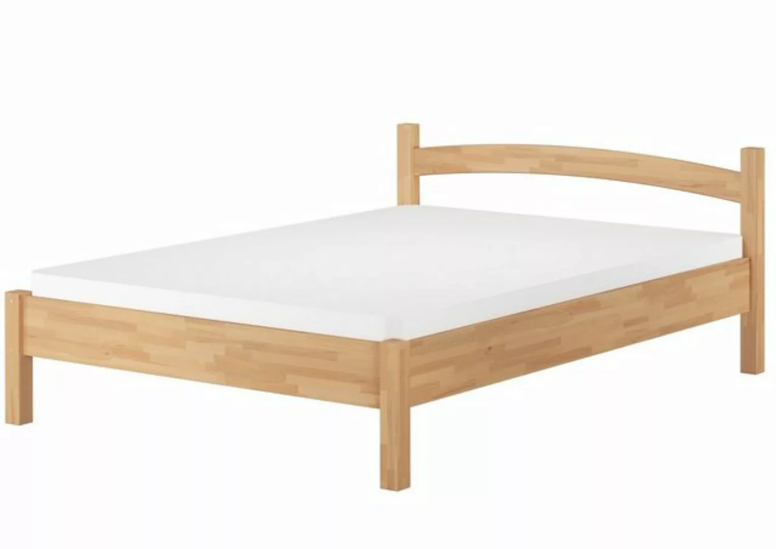 Erst-Holz® Extra breites Massivholzbett 120x200 mit Rost und Matratze natur günstig online kaufen