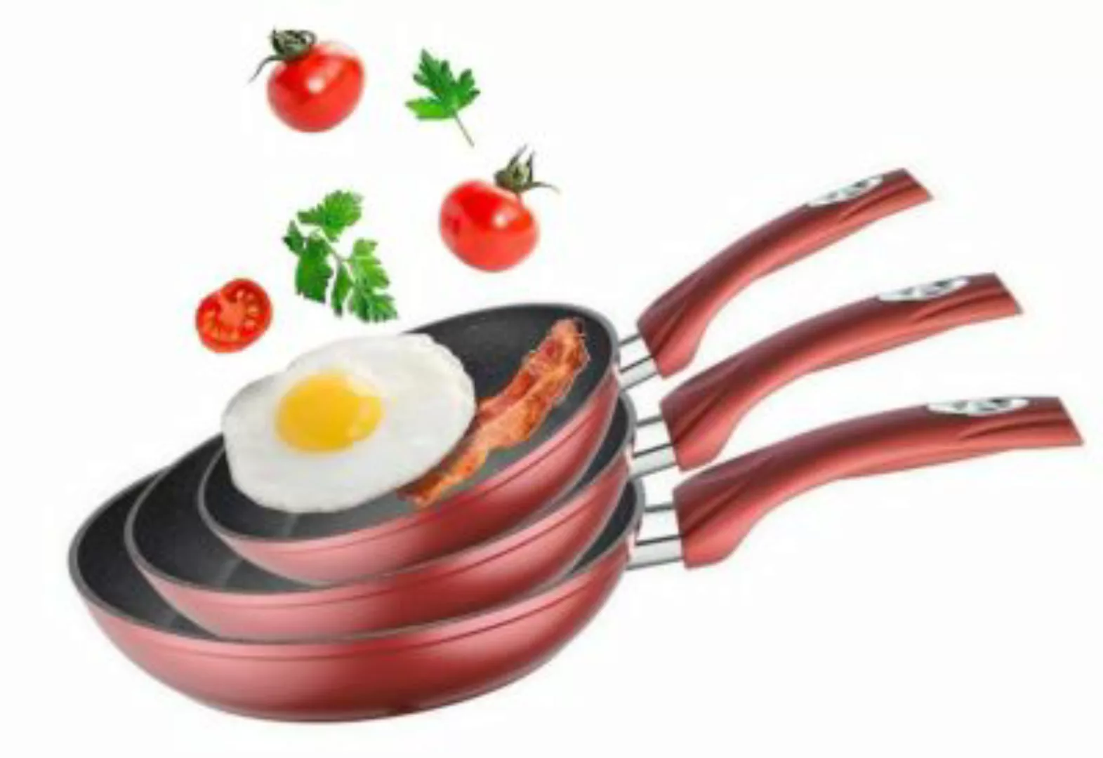 Cheffinger 3er-Set Bratpfanne rot günstig online kaufen