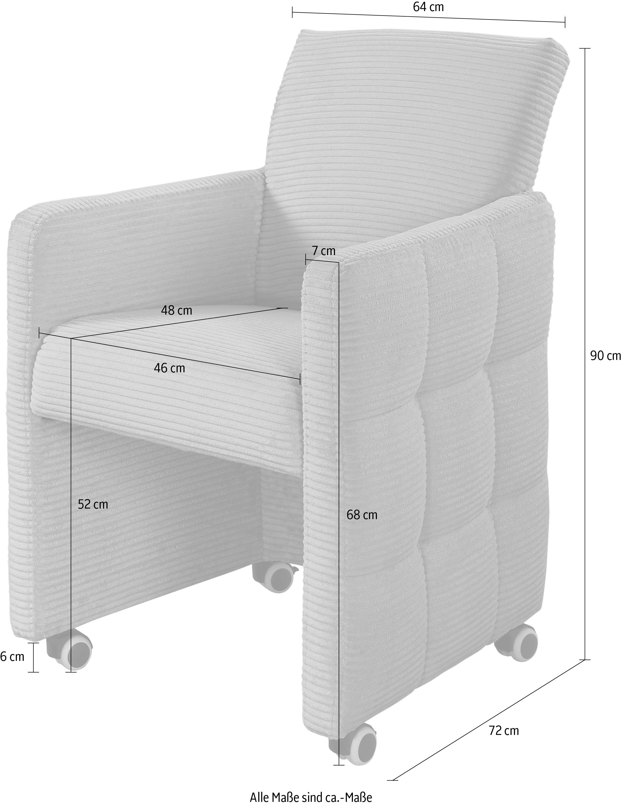 exxpo - sofa fashion Esszimmersessel "Barista, Loungesessel auf Rollen mit günstig online kaufen