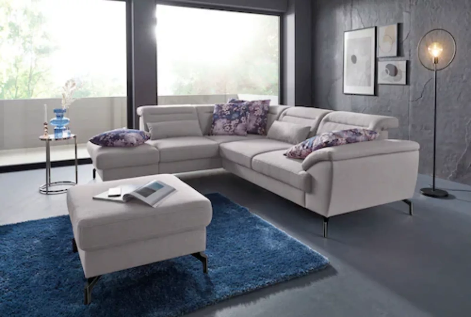 sit&more Ecksofa »Percy L-Form«, 15 cm Fußhöhe, Sitztiefenverstellung, wahl günstig online kaufen