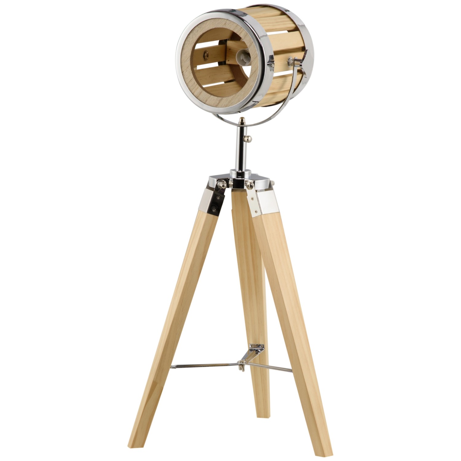 HOMCOM Tischleuchte 40 W mit E14 Sockel Stativ Stahl Natur 30 x 30 x 68 cm günstig online kaufen