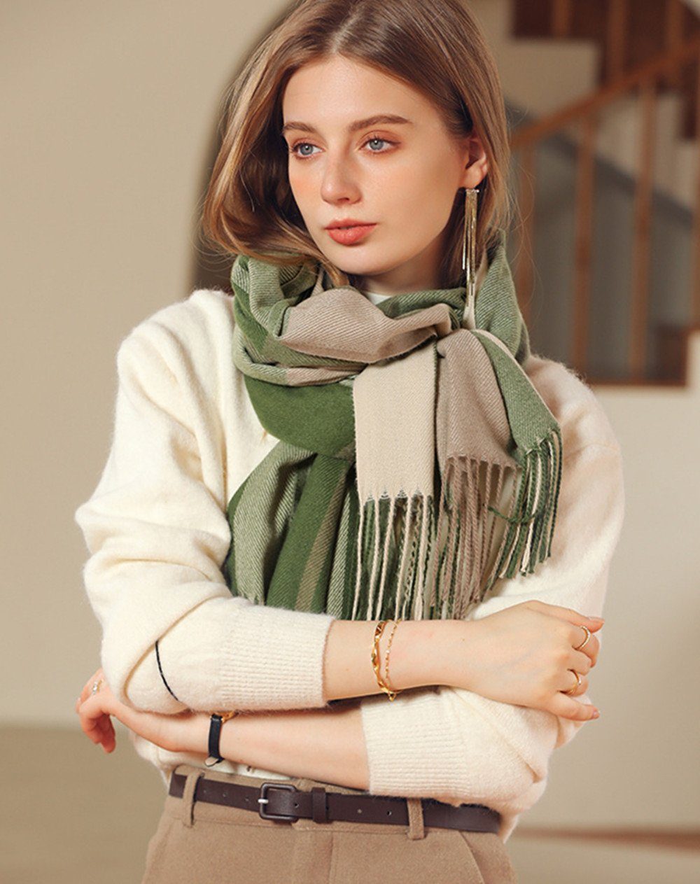 XDeer Wollschal Damen Schal,kuschelweich Karo,Winter Schal günstig online kaufen