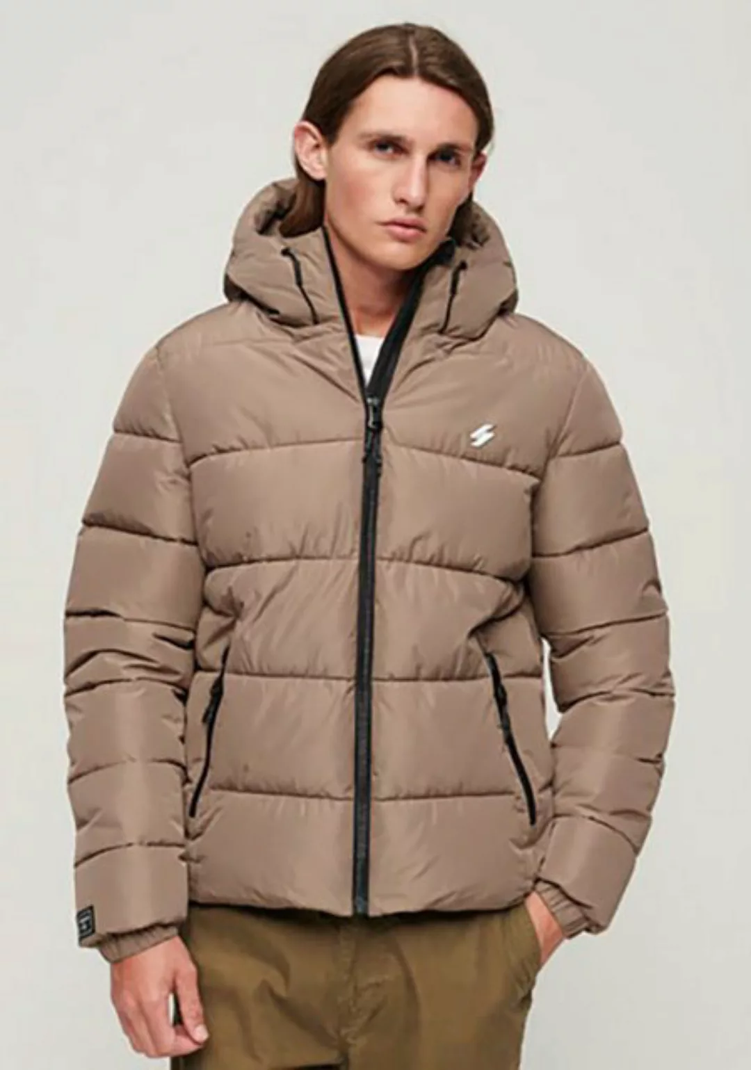 Superdry Steppjacke "HOODED SPORTS PUFFR JACKET", mit Kapuze, mit kontrastf günstig online kaufen