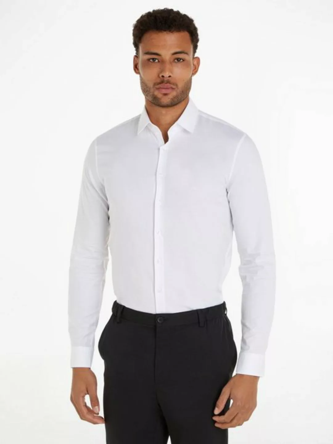 Calvin Klein Langarmhemd TONAL STRUCTURE SLIM SHIRT günstig online kaufen