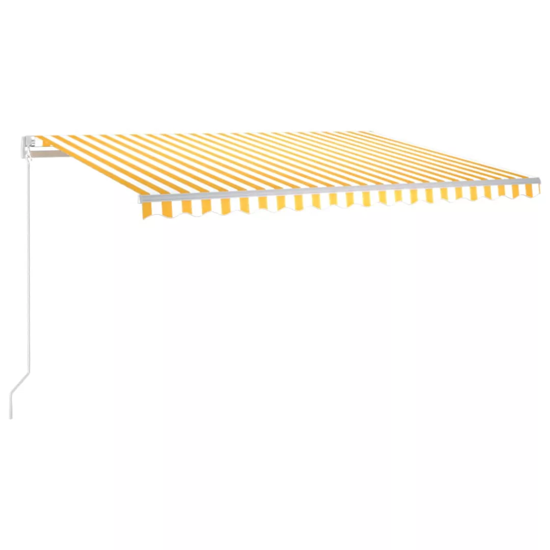 Gelenkarmmarkise Einziehbar Mit Led 400x350 Cm Gelb Und Weiß günstig online kaufen