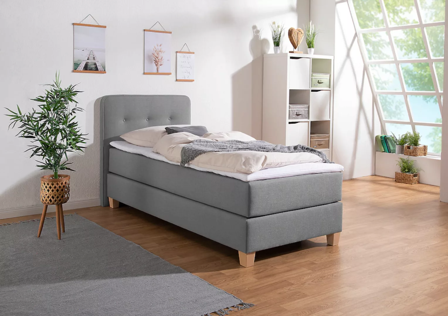 Home affaire Boxspringbett "Fargo", inkl. Topper, in 3 Matratzenarten, in S günstig online kaufen