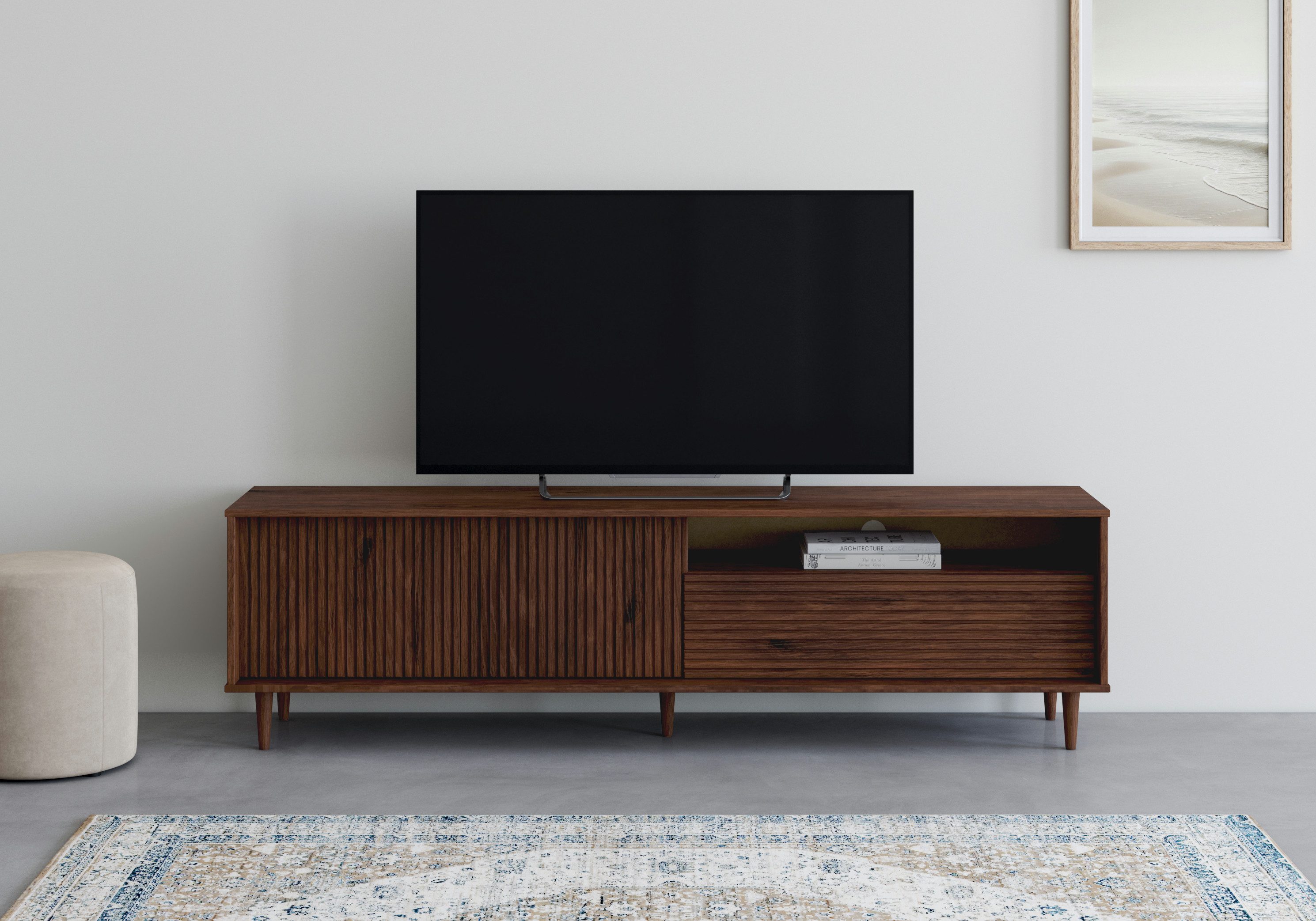 INOSIGN Lowboard "Malmedy Front mit gefrästen Rillen", TV-Kommode aus massi günstig online kaufen