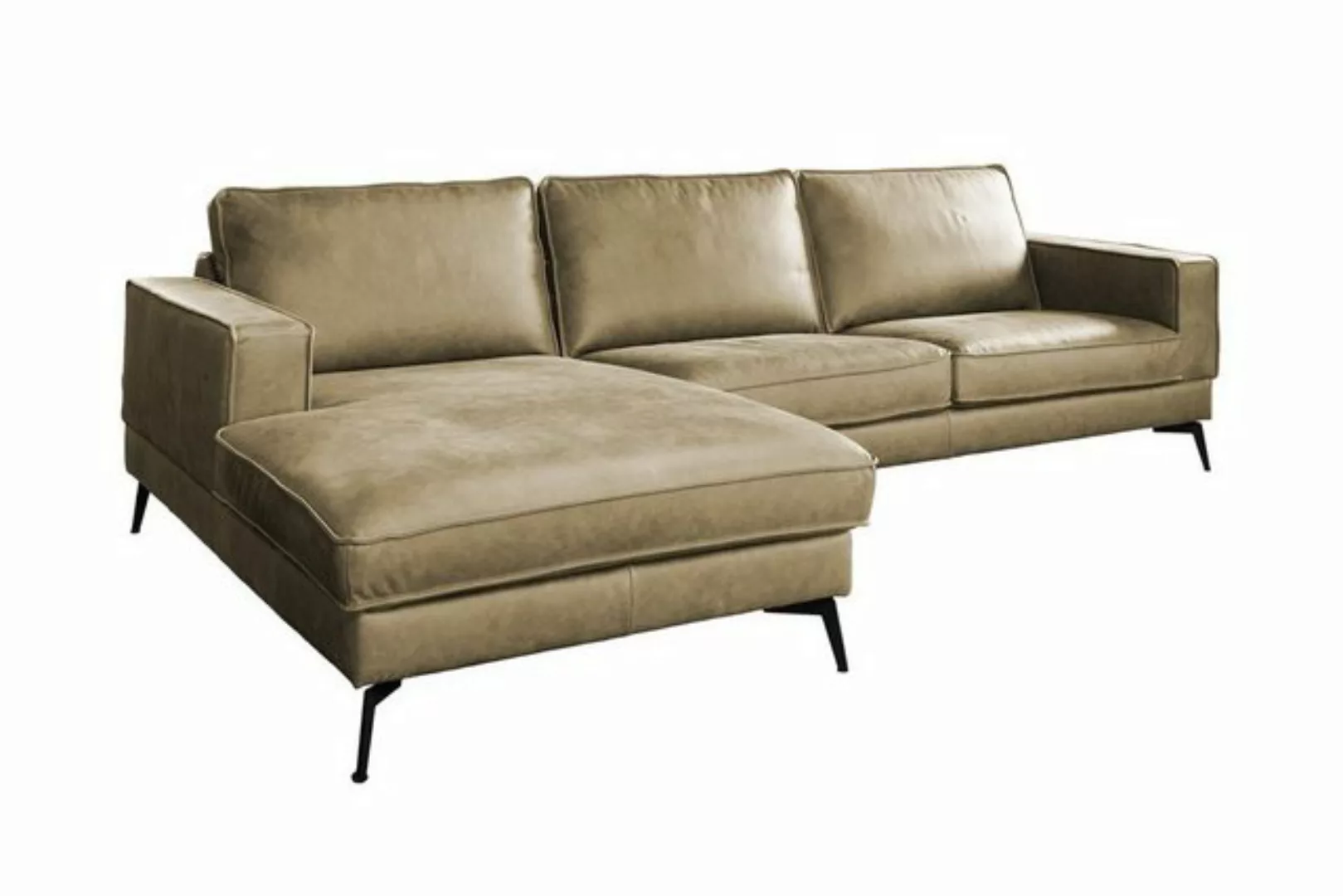 KAWOLA Ecksofa BLOOM, Leder Recamiere rechts od. links versch. Farben günstig online kaufen