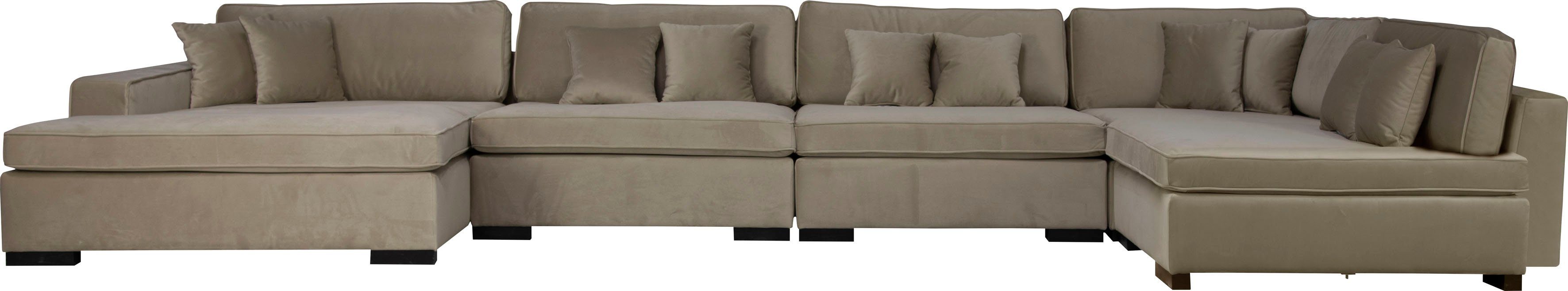 Home affaire Wohnlandschaft "Skara XXL U-Form", Lounge-Sofa XXL mit Federke günstig online kaufen