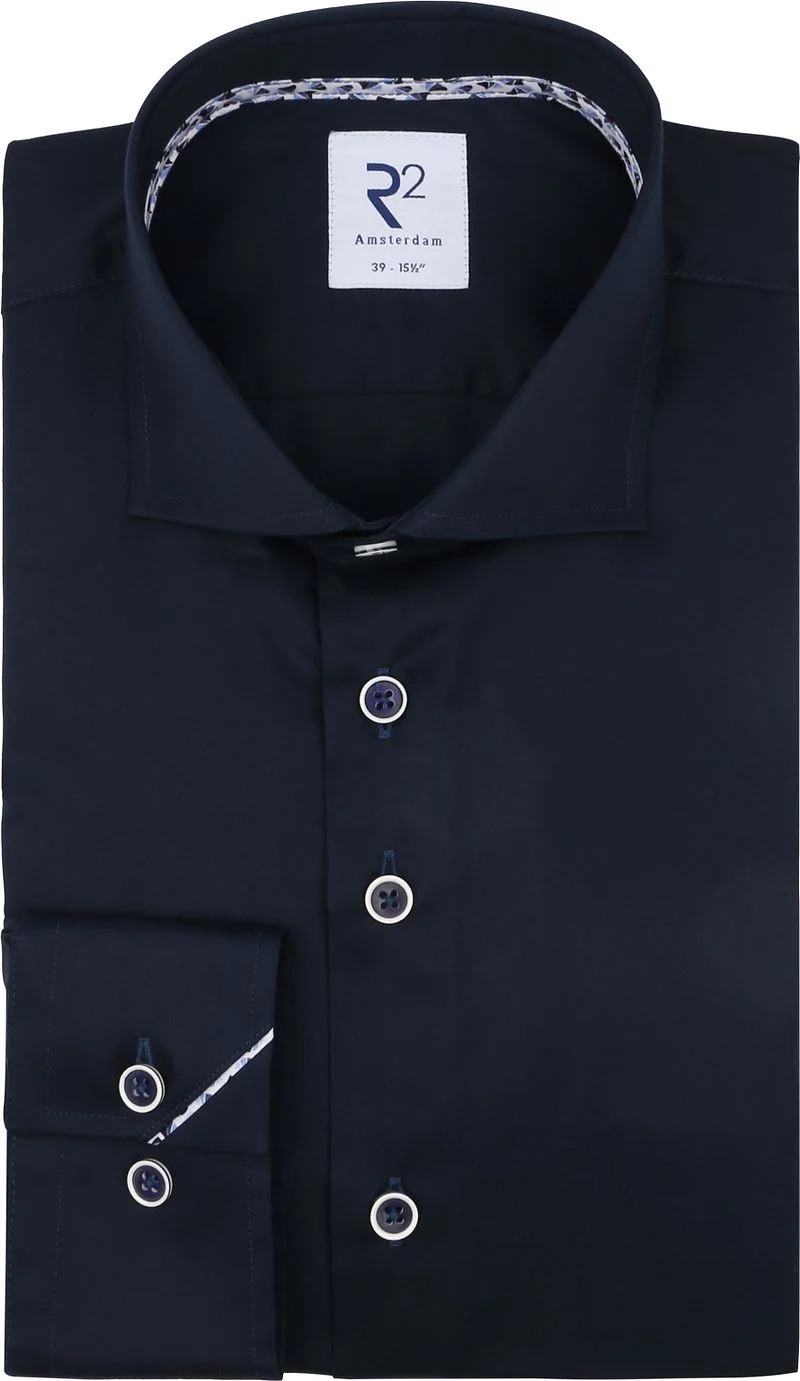 R2 Hemd Twill Navy - Größe 36 günstig online kaufen