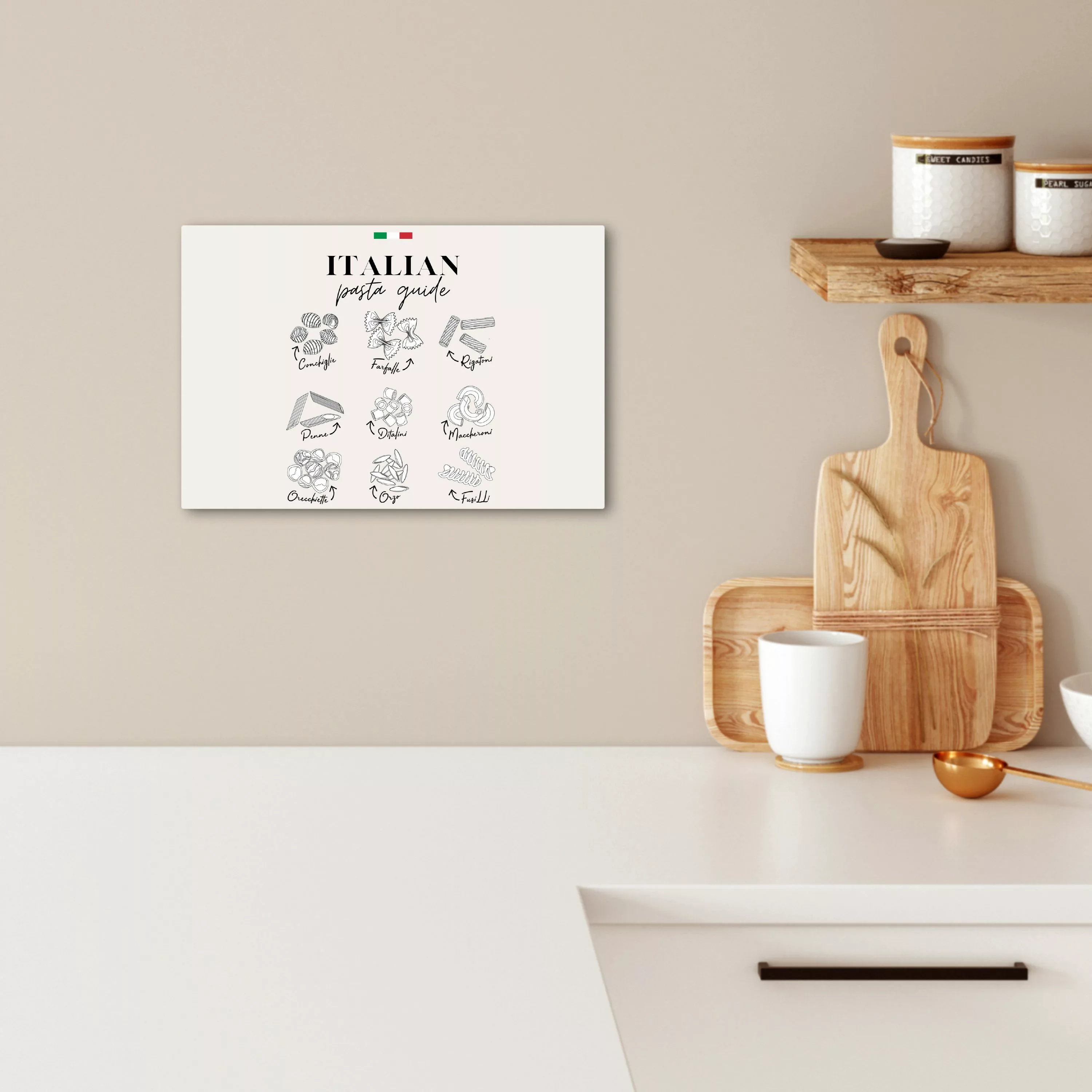 OneMillionCanvasses® Leinwandbild Nudelsorten - Italien - günstig online kaufen