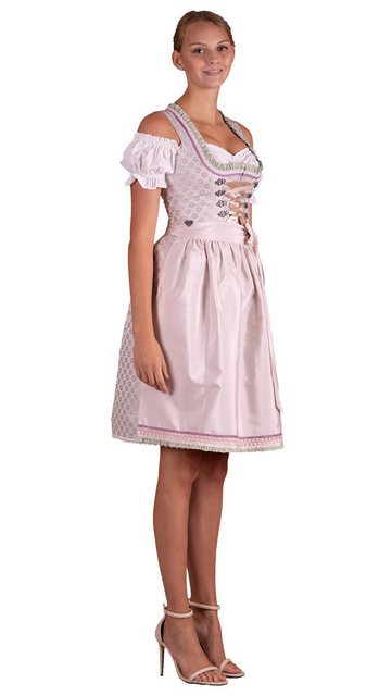 Entari Dirndl 549GT Trachtenkleid Beige Lila geblümt (2tlg) günstig online kaufen