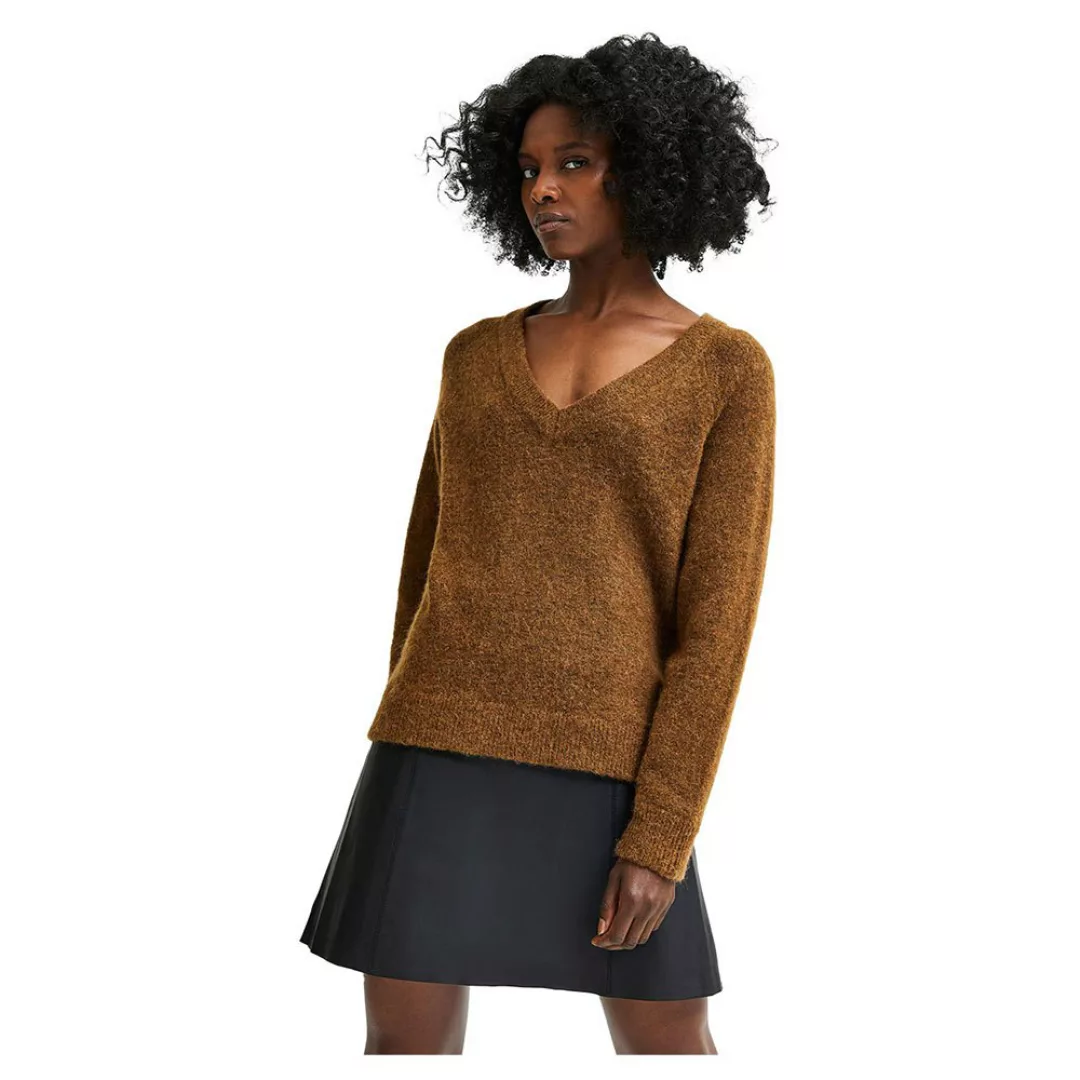 Selected Lulu V-ausschnitt Sweater M Rubber / Detail Melange günstig online kaufen