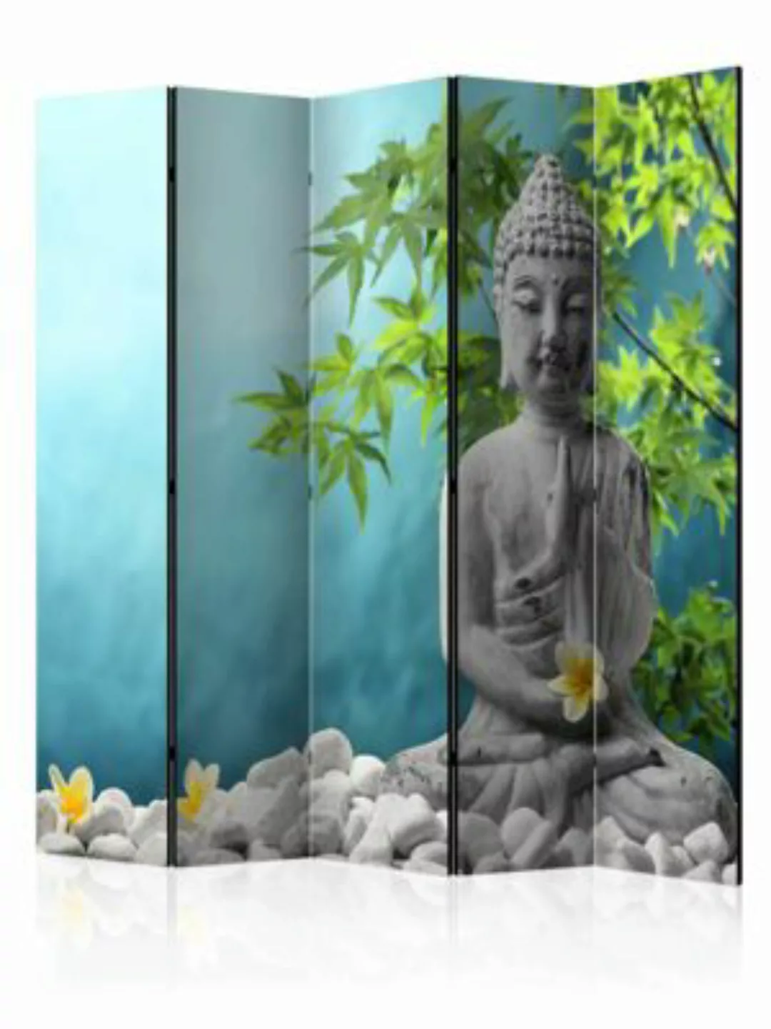 artgeist Paravent Meditating Buddha II [Room Dividers] blau-kombi Gr. 225 x günstig online kaufen