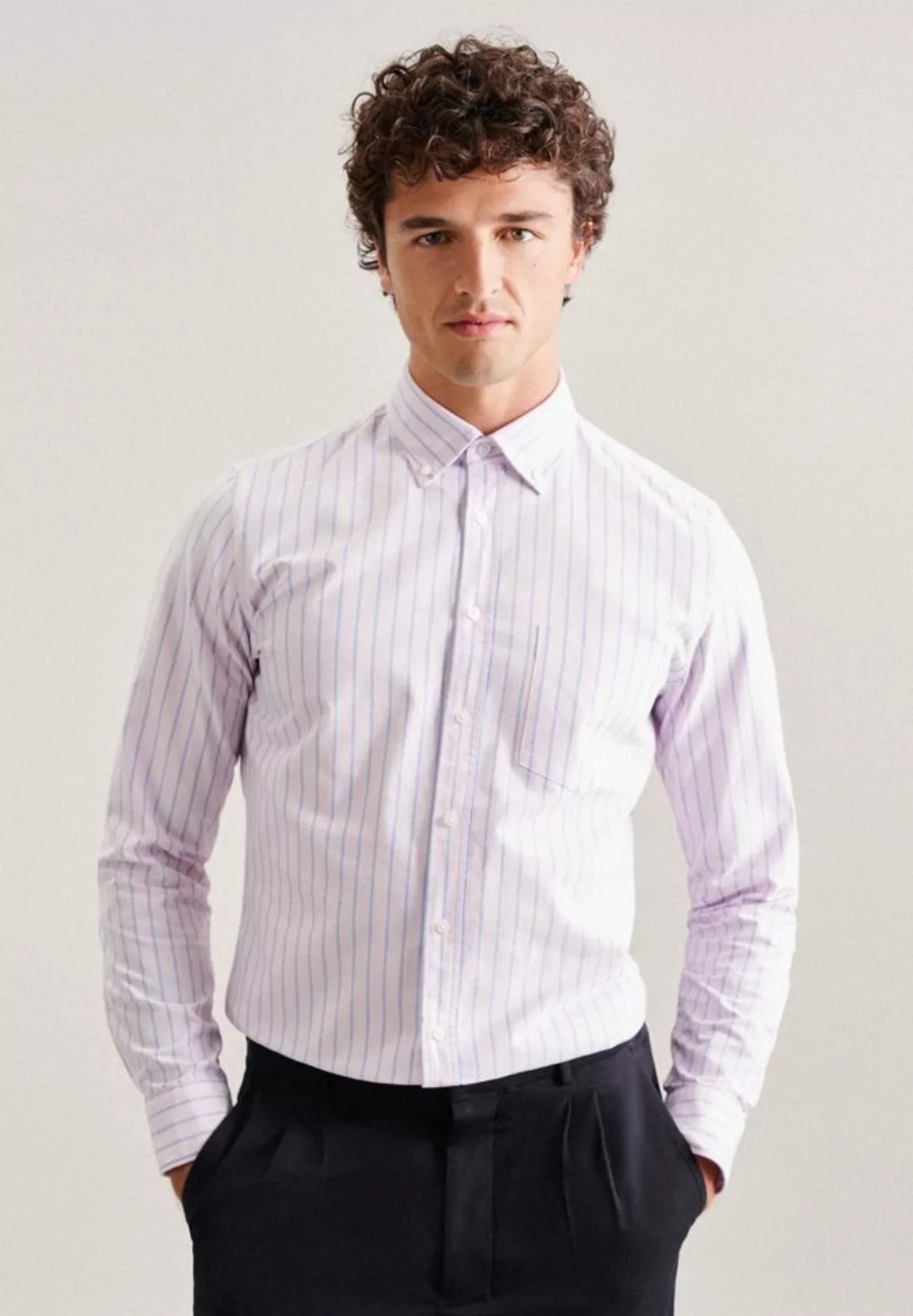 seidensticker Businesshemd "Shaped", Shaped Langarm Button-Down-Kragen Stre günstig online kaufen