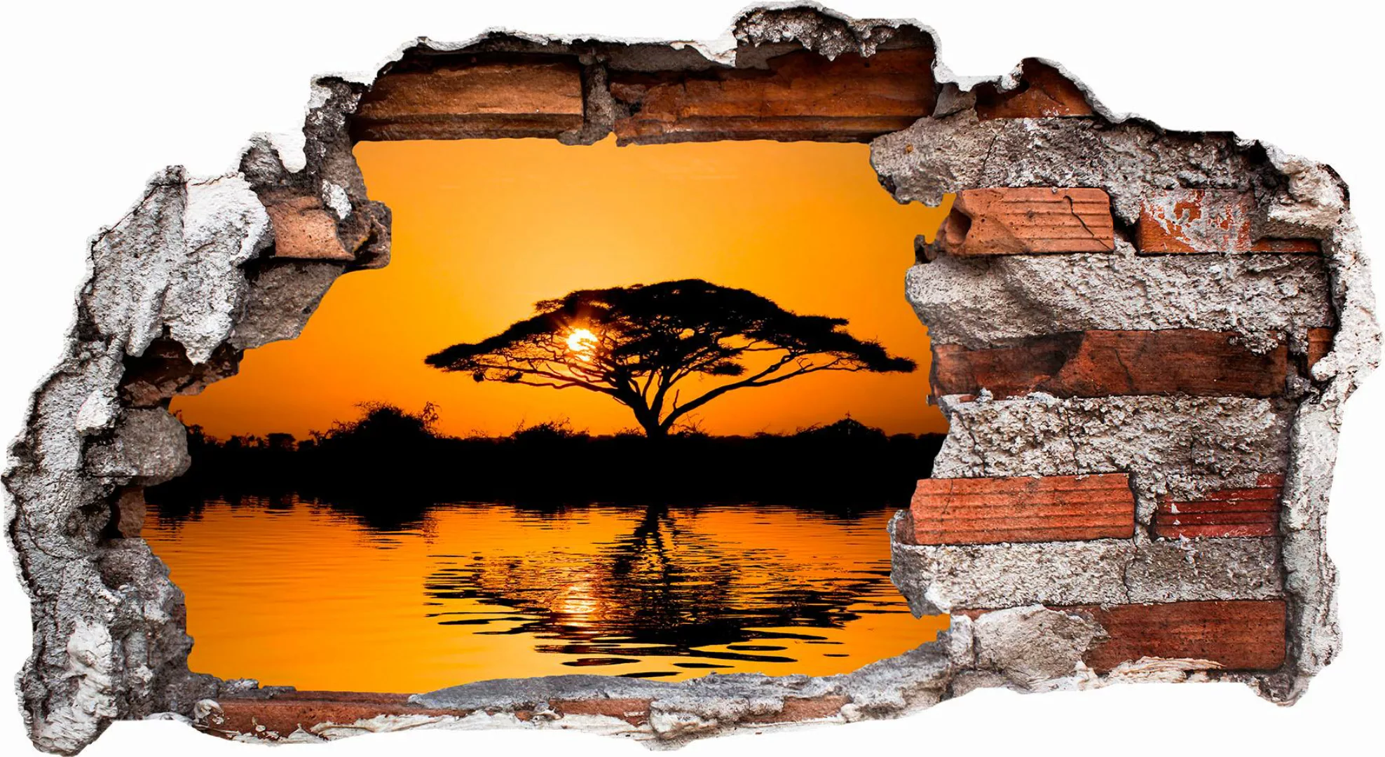 Wall-Art Wandtattoo "Safari Afrika durch die Mauer", selbstklebend, entfern günstig online kaufen