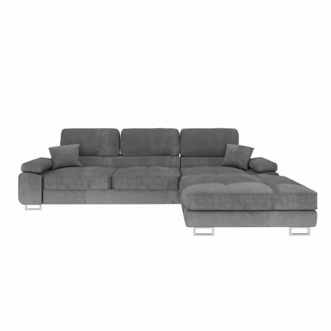 DB-Möbel Ecksofa Eckbettsofa "ANTAG" Sofa mit Samtbezug, wasserabweisend. günstig online kaufen