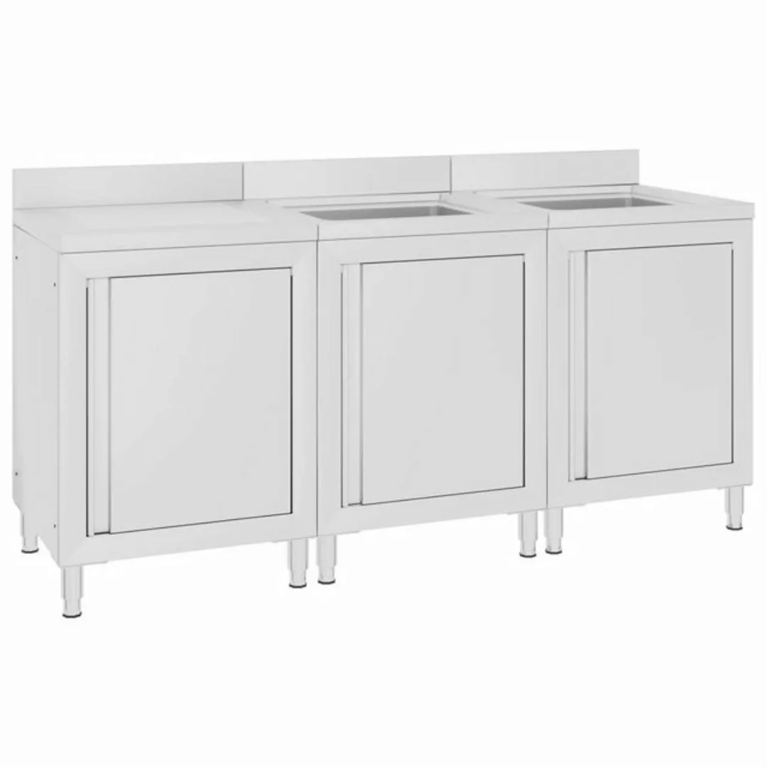 vidaXL Unterschrank Gastro-Spülenunterschrank 180x60x96 cm Edelstahl günstig online kaufen