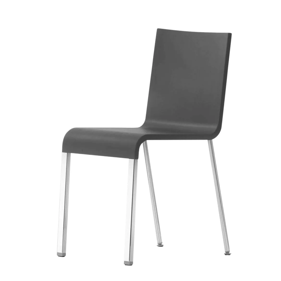 Vitra - .03 Stuhl nicht stapelbar Gestell verchromt - schwarz/Sitzschale Po günstig online kaufen