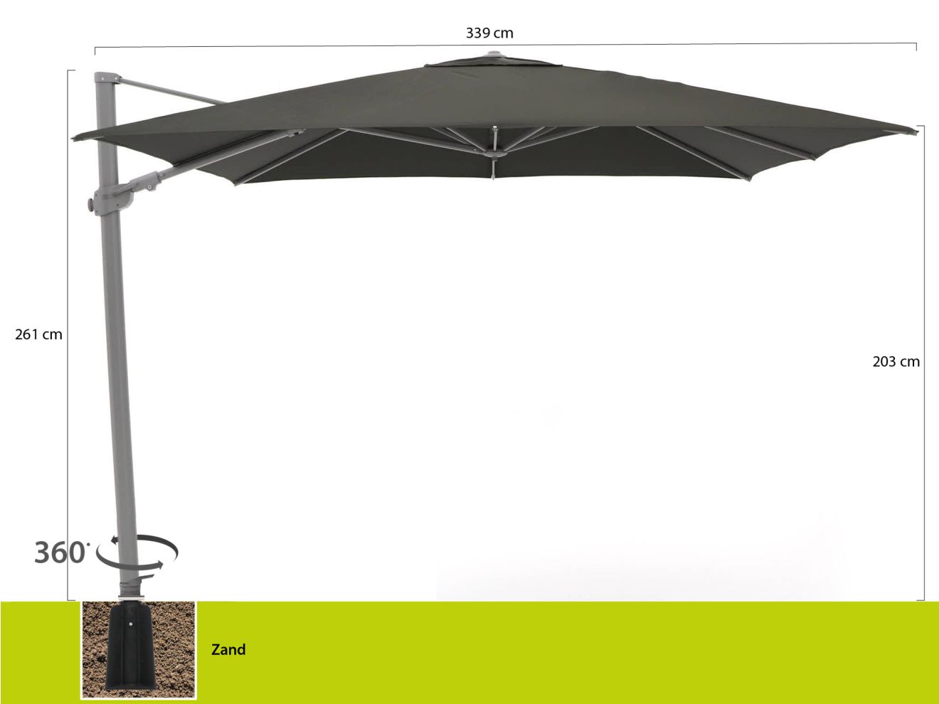 Shadowline Austin Ampelschirm 300x300 cm günstig online kaufen
