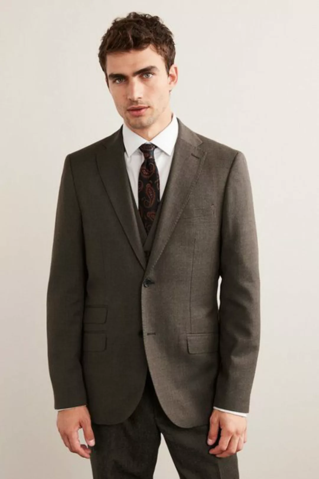 Next Baukastensakko Flanell-Anzug aus Wollmischgewebe Slim Fit: Sakko (1-tl günstig online kaufen