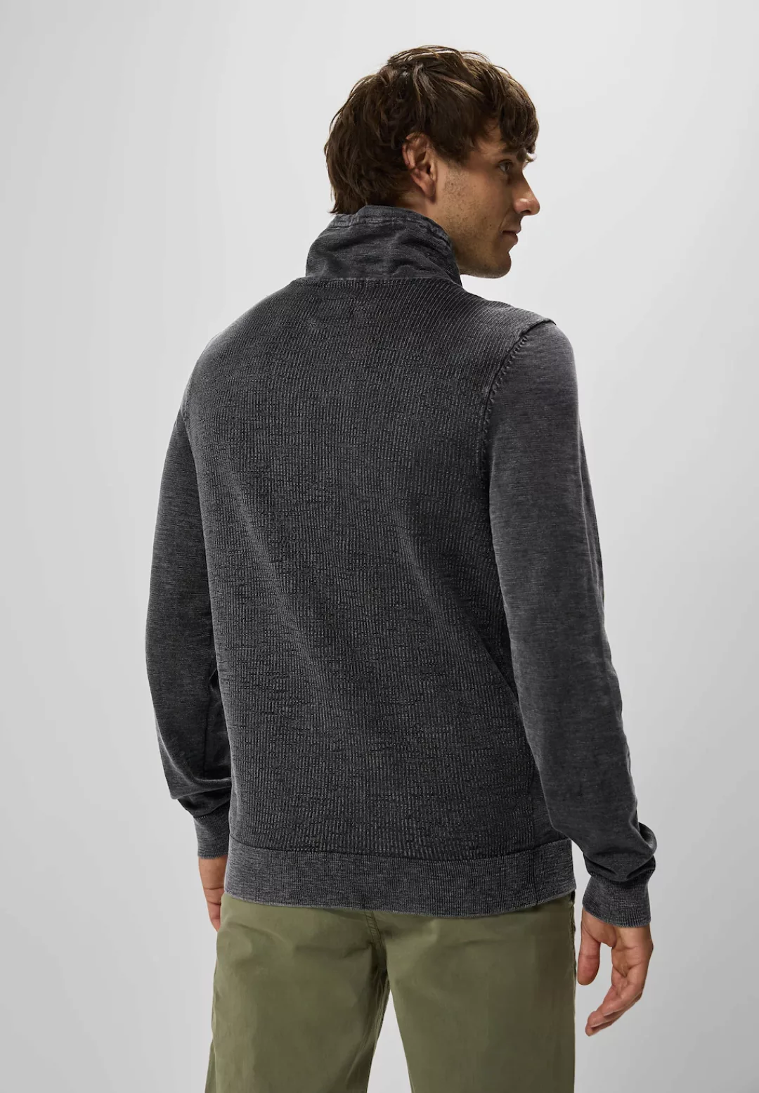 STREET ONE MEN Stehkragenpullover, aus reiner Baumwolle günstig online kaufen