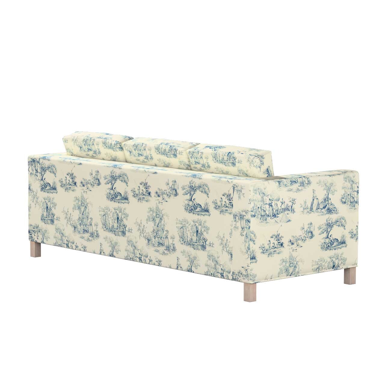 Bezug für Karlanda 3-Sitzer Sofa nicht ausklappbar, kurz, creme- blau, Bezu günstig online kaufen