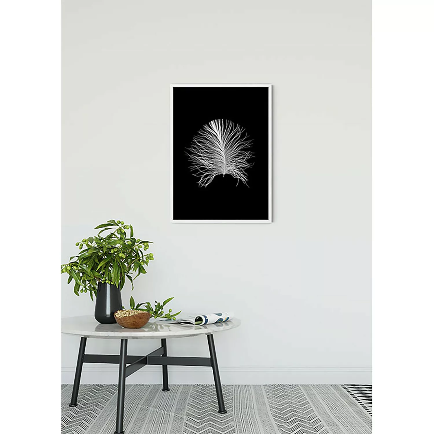 KOMAR Wandbild - Feather Black - Größe: 50 x 70 cm mehrfarbig Gr. one size günstig online kaufen
