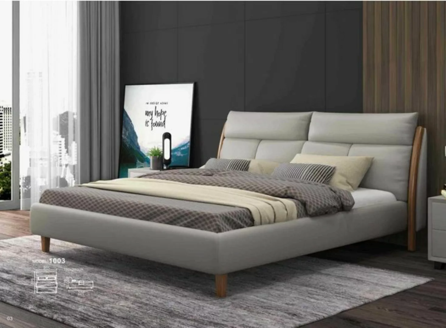 JVmoebel Bett, Design Textil Bett Ehe Modernes Hotel Gestell Luxus Schlaf Z günstig online kaufen