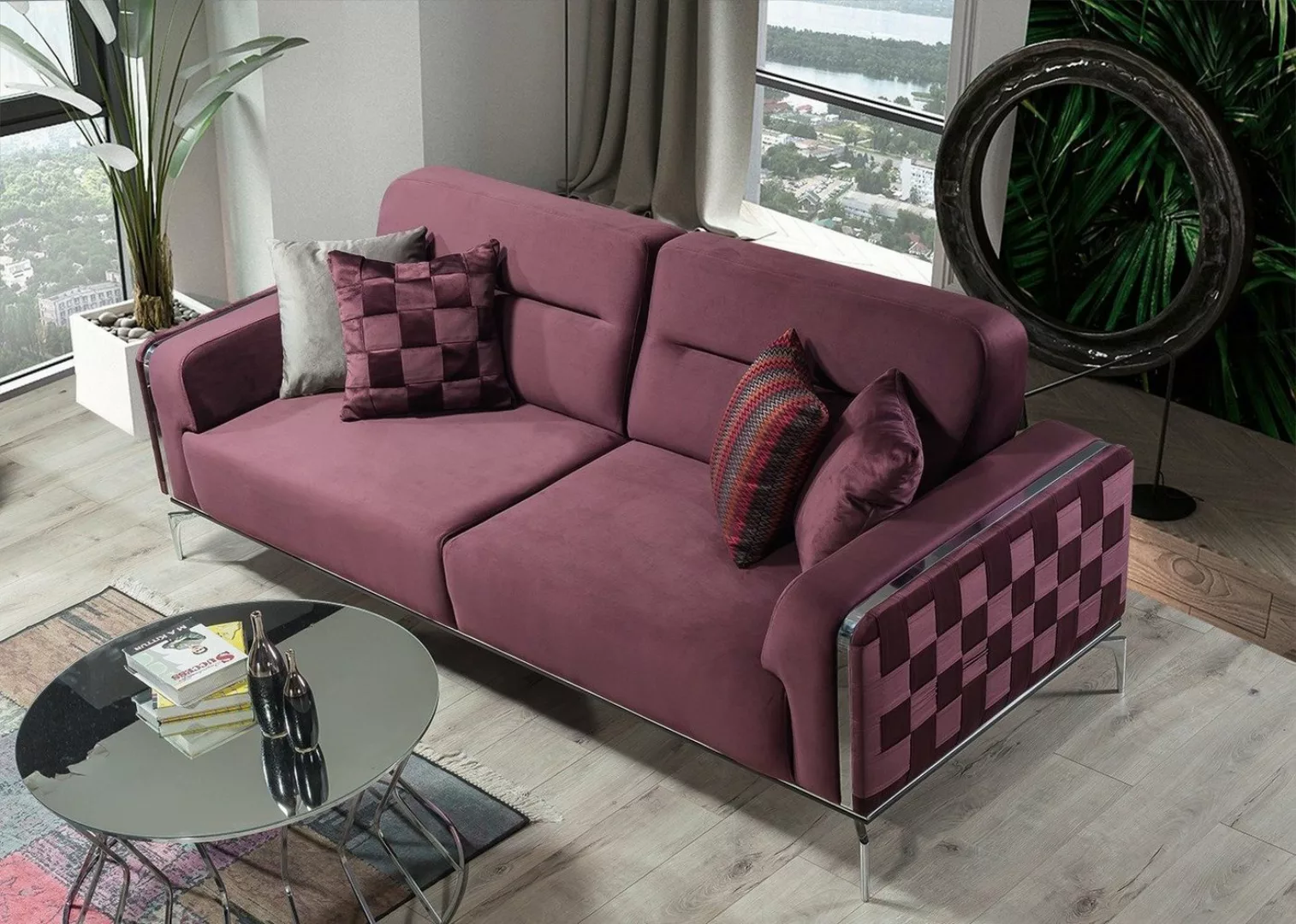 Villa Möbel Sofa Check, 1 Stk. 3-Sitzer, Quality Made in Turkey, pflegeleic günstig online kaufen